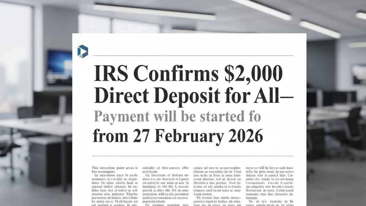 IRS $2,000 Direct Deposit Payments Begin February 27, 2026